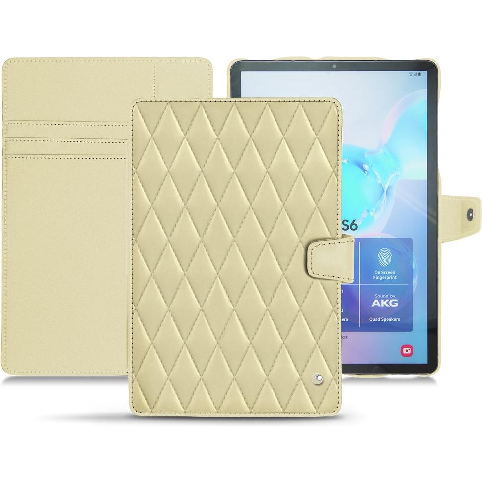 Noreve Lederschutzhülle Wallet (Galaxy Tab S6), Tablet Hülle, Beige