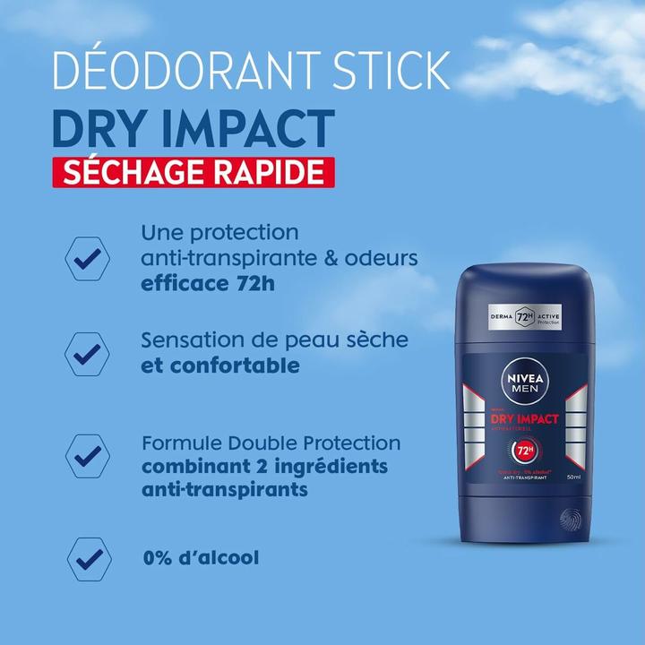 Produktbild NIVEA Männer Deo Stick Dry Impact (Roll-on, Spray, Stick, 50 ml)