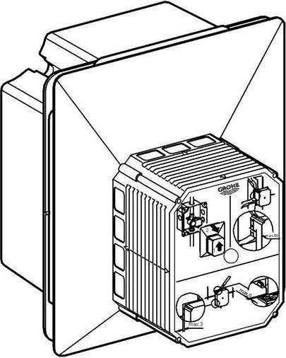 Actual product image Grohe Rapido rough set for urinals, manual or infrared operation, for wet and dry construction