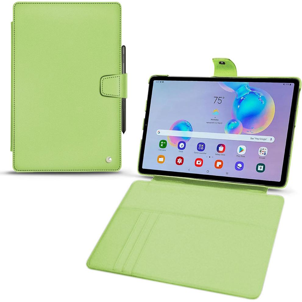 Thumbnail - Noreve Lederschutzhülle Wallet (Galaxy Tab S6 Lite), Tablet Hülle, Grün