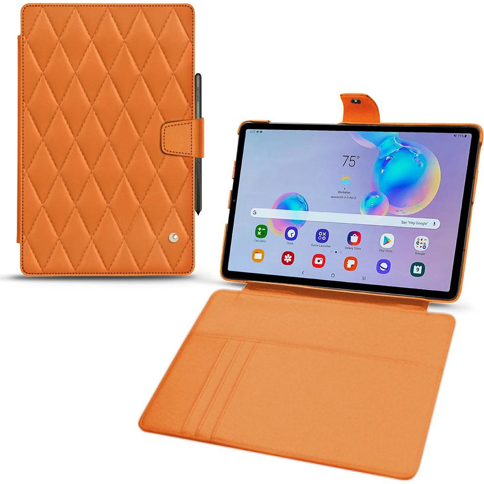 Noreve Lederschutzhülle Wallet (Galaxy Tab S6 Lite), Tablet Hülle, Orange