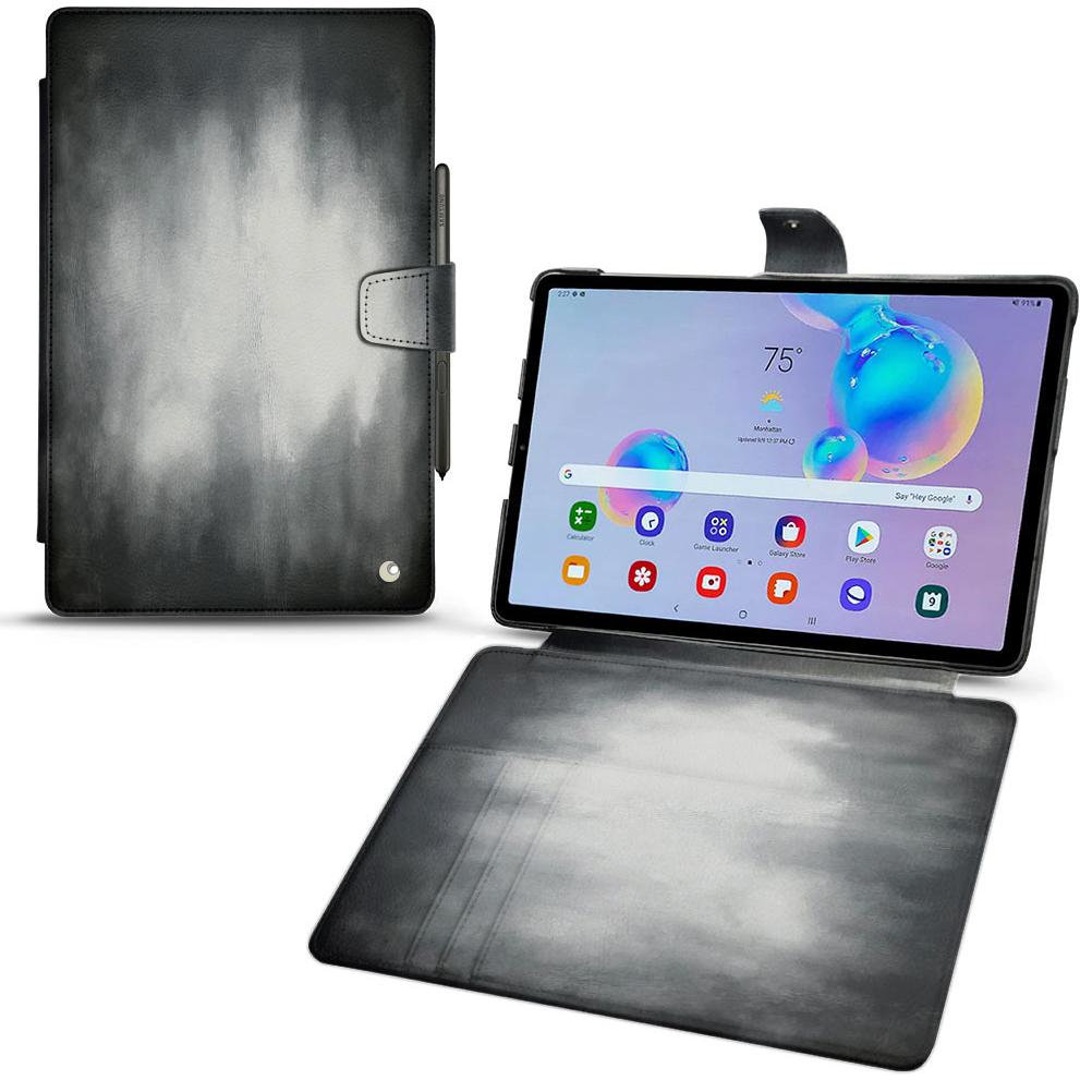 Thumbnail - Noreve Lederschutzhülle Wallet (Galaxy Tab S6 Lite), Tablet Hülle, Grau