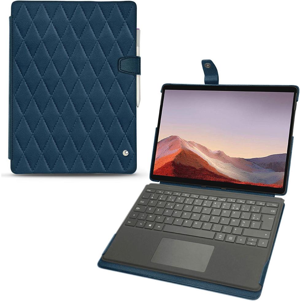 Thumbnail - Noreve Lederschutzhülle (Microsoft Surface Pro X), Tablet Hülle, Blau