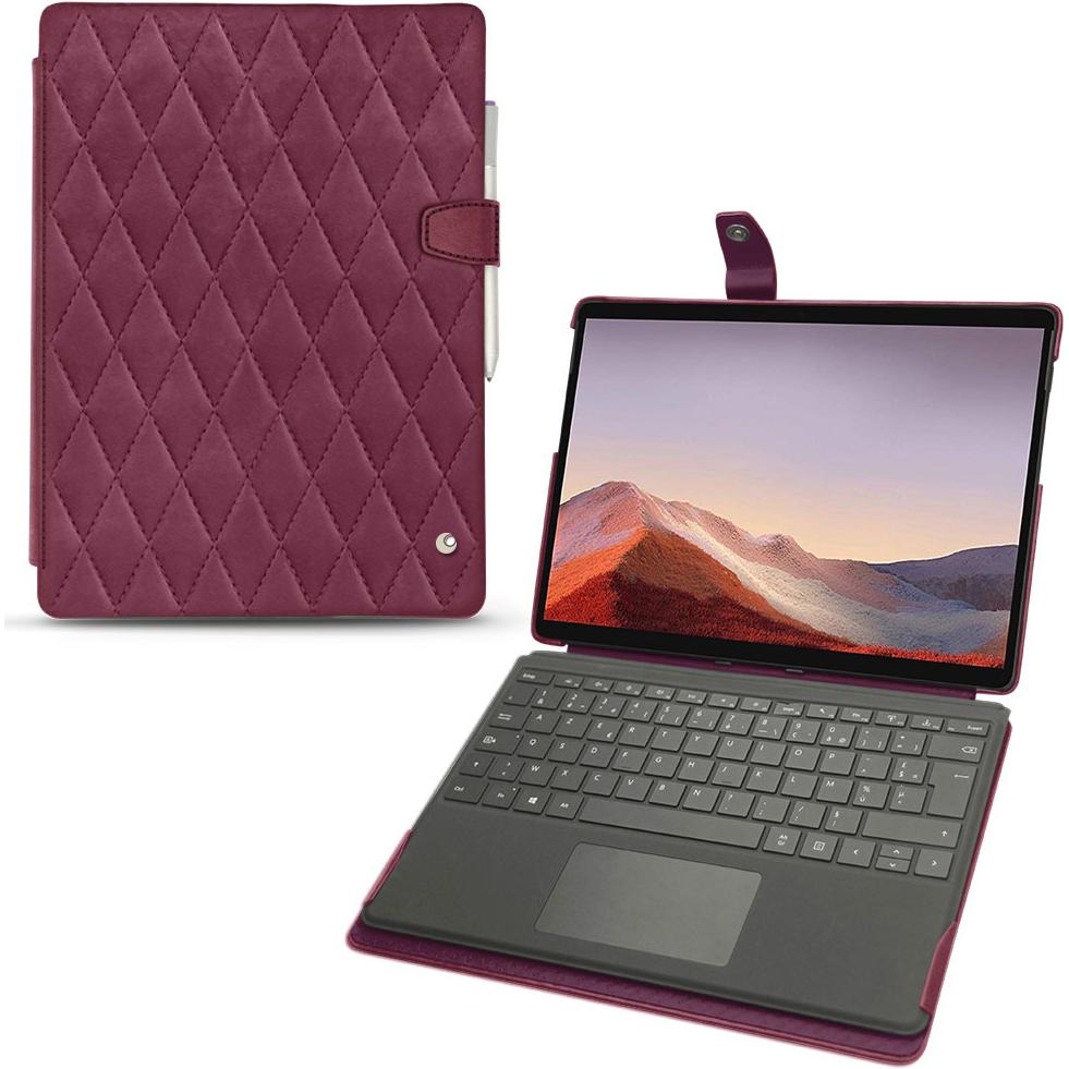 Thumbnail - Noreve Lederschutzhülle (Microsoft Surface Pro X), Tablet Hülle, Violett