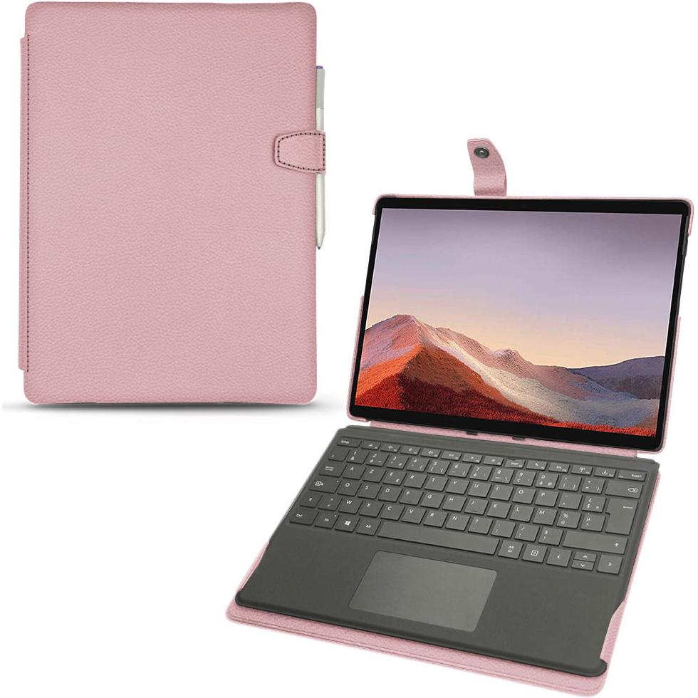 Noreve Lederschutzhülle (Microsoft Surface Pro X), Tablet Hülle, Rosa