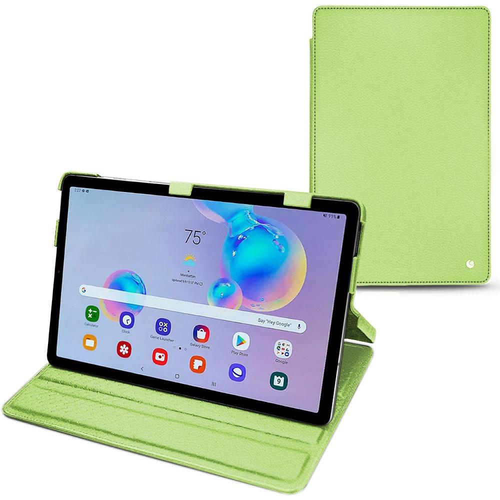 Noreve Lederschutzhülle horizontal (Galaxy Tab S6 Lite), Tablet Hülle, Grün