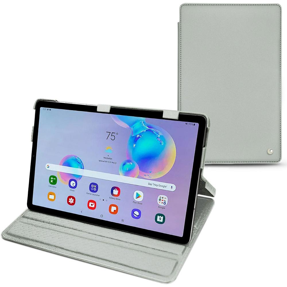 Noreve Lederschutzhülle horizontal (Galaxy Tab S6 Lite), Tablet Hülle, Grau
