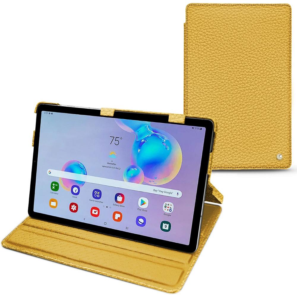 Noreve Lederschutzhülle horizontal (Galaxy Tab S6 Lite), Tablet Hülle, Orange