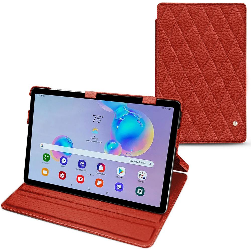 Thumbnail - Noreve Lederschutzhülle horizontal (Galaxy Tab S6 Lite), Tablet Hülle, Orange