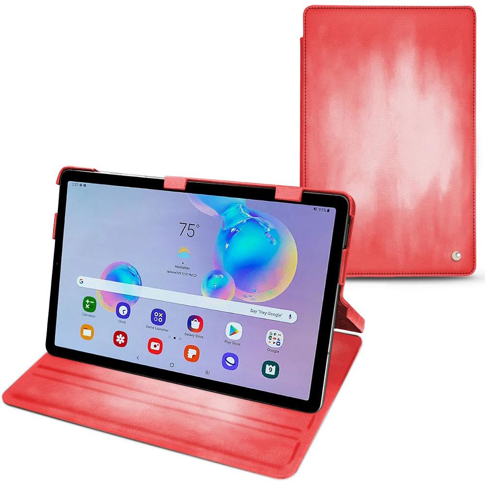 Noreve Lederschutzhülle horizontal (Galaxy Tab S6 Lite), Tablet Hülle, Rosa