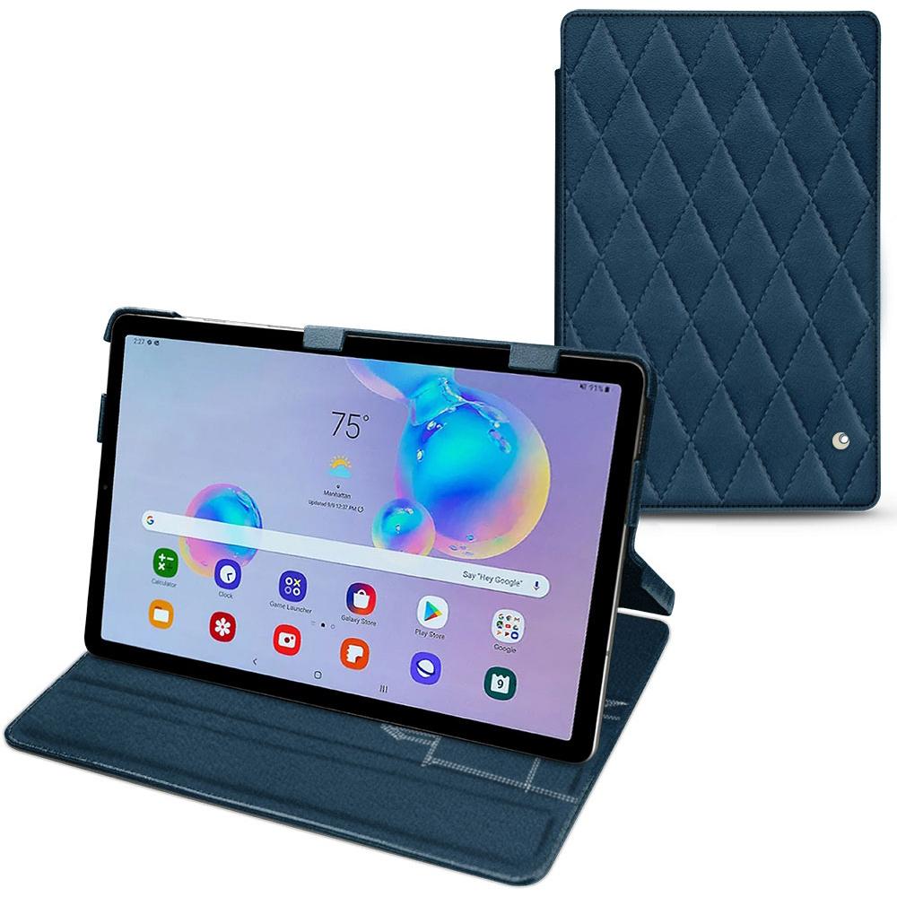 Noreve Lederschutzhülle horizontal (Galaxy Tab S6 Lite), Tablet Hülle, Blau