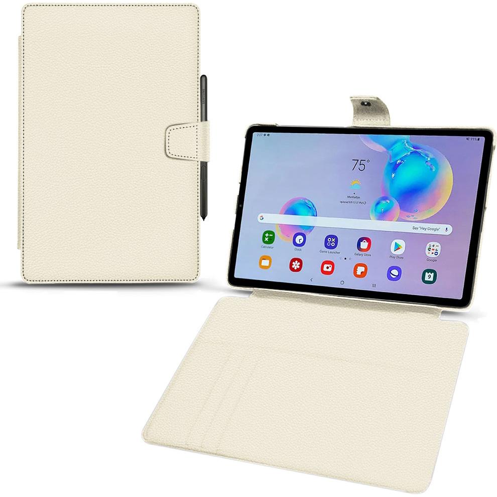 Thumbnail - Noreve Lederschutzhülle Wallet (Galaxy Tab S6 Lite), Tablet Hülle, Weiss