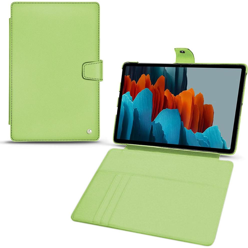 Noreve Lederschutzhülle Wallet (Galaxy Tab S7+), Tablet Hülle, Grün