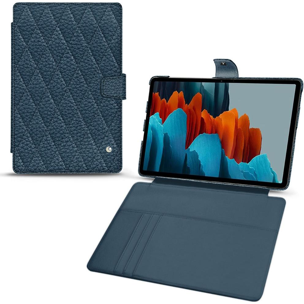 Noreve Lederschutzhülle Wallet (Galaxy Tab S7+), Tablet Hülle, Blau