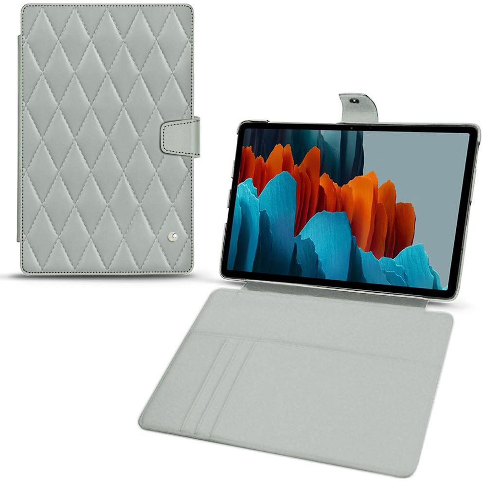 Noreve Lederschutzhülle Wallet (Galaxy Tab S7+), Tablet Hülle, Grau