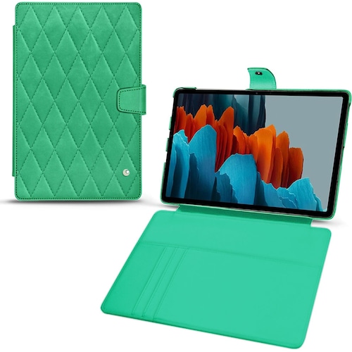 Noreve Lederschutzhülle Wallet (Galaxy Tab S7+), Tablet Hülle, Grün