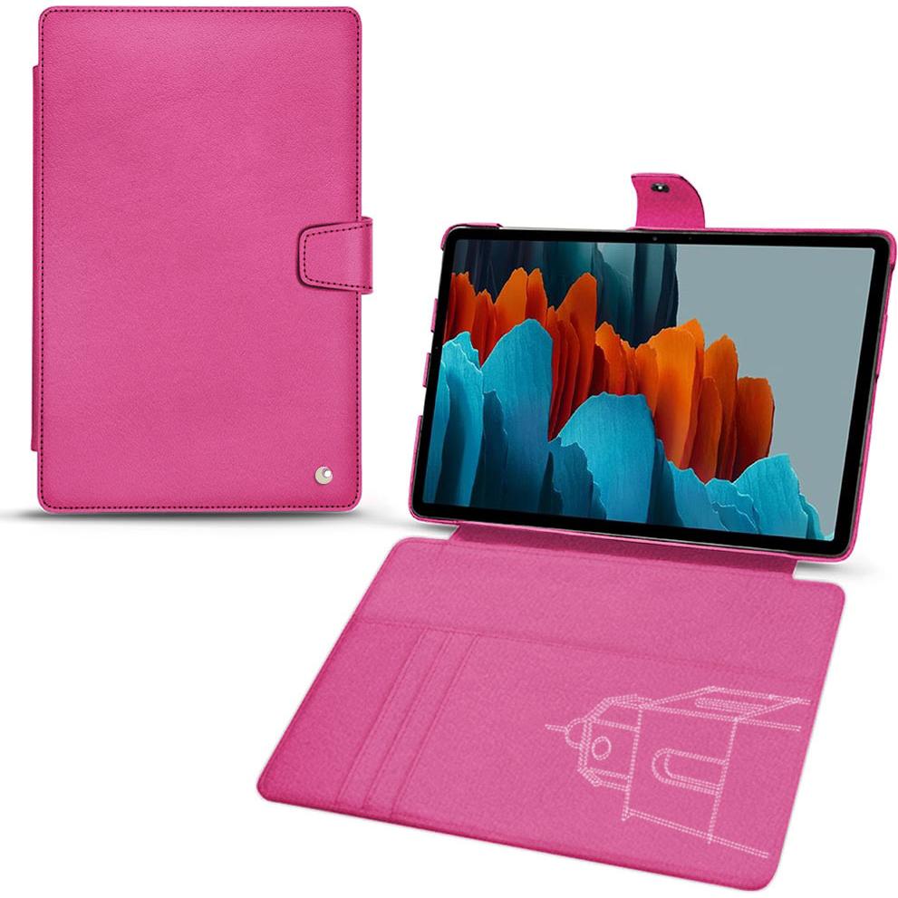 Noreve Lederschutzhülle Wallet (Galaxy Tab S7+), Tablet Hülle, Rosa