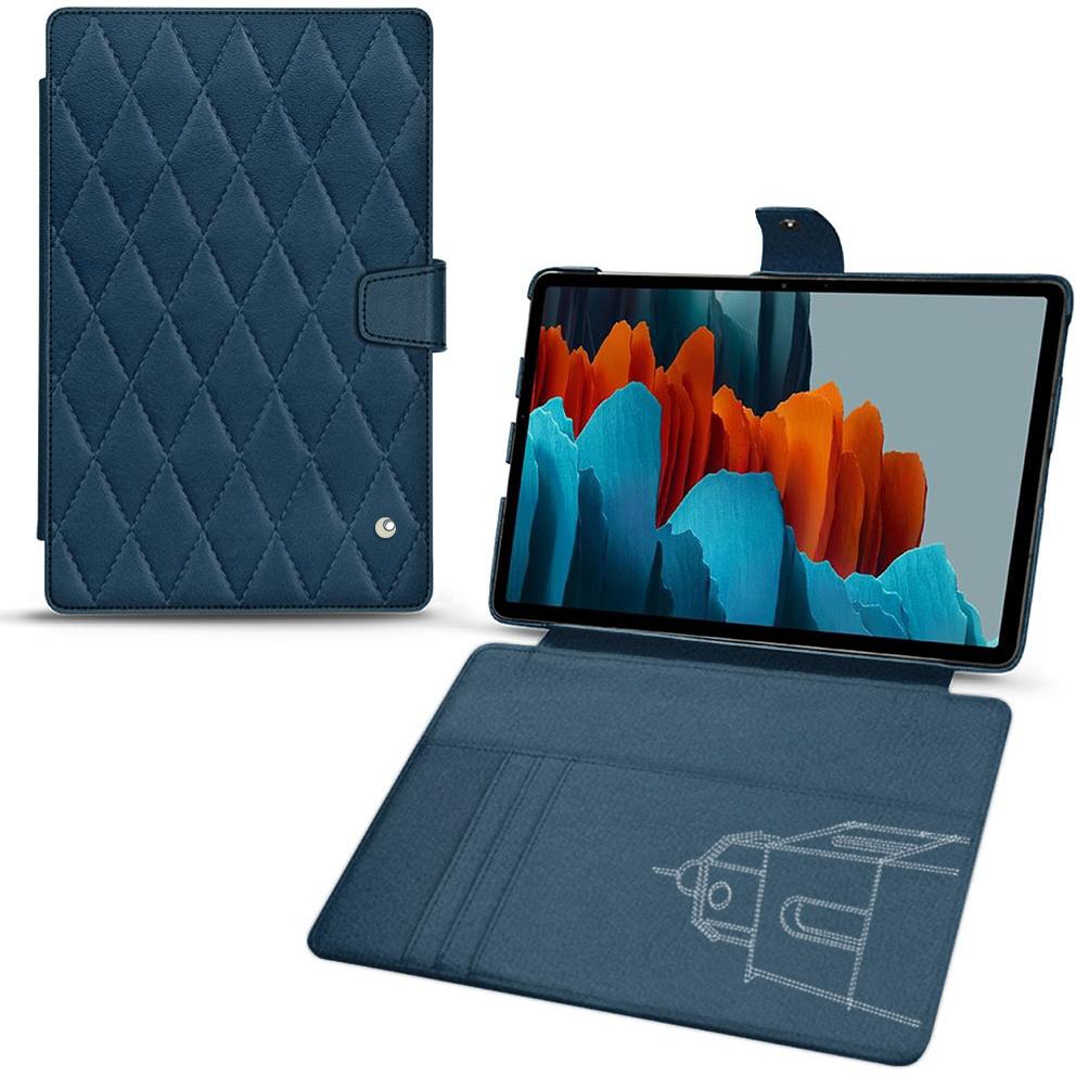 Noreve Lederschutzhülle Wallet (Galaxy Tab S7+), Tablet Hülle, Blau