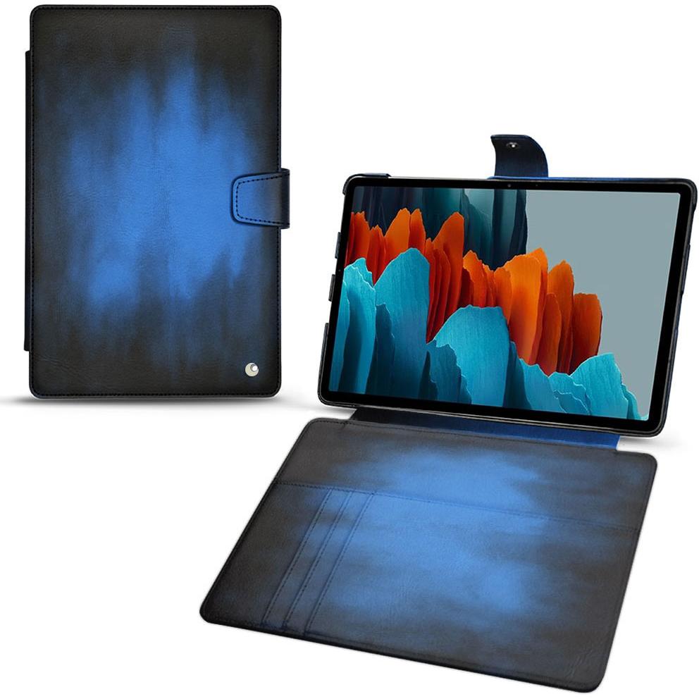 Noreve Lederschutzhülle Wallet (Galaxy Tab S7+), Tablet Hülle, Blau