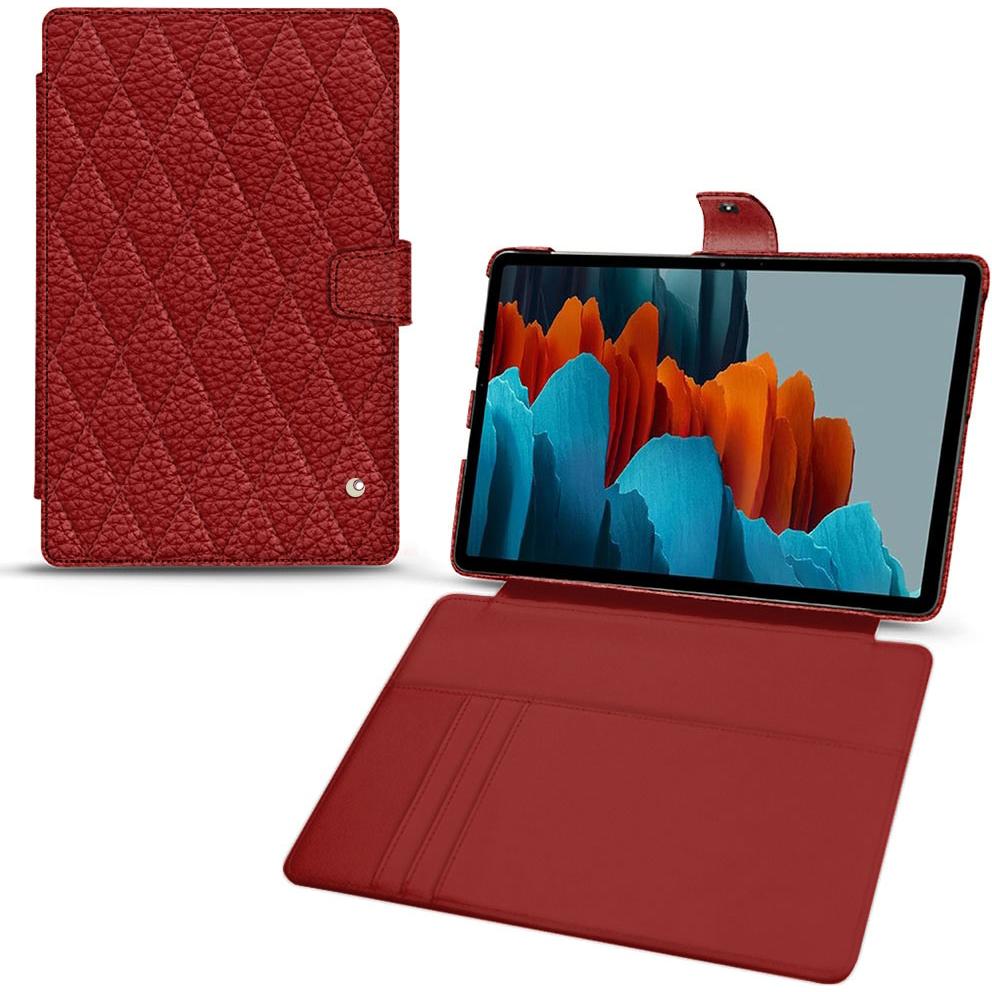 Noreve Lederschutzhülle Wallet (Galaxy Tab S7), Tablet Hülle, Rot
