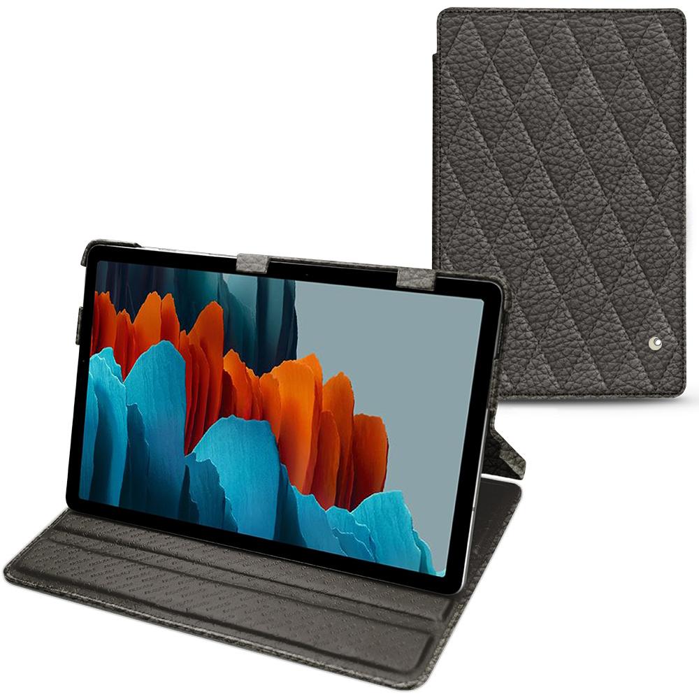 Noreve Lederschutzhülle horizontal (Galaxy Tab S7+), Tablet Hülle, Grau
