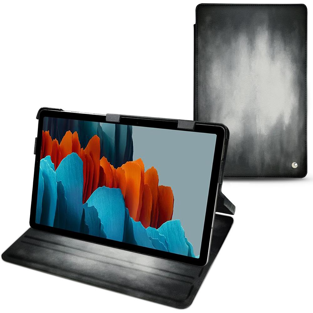 Noreve Lederschutzhülle horizontal (Galaxy Tab S7+), Tablet Hülle, Grau