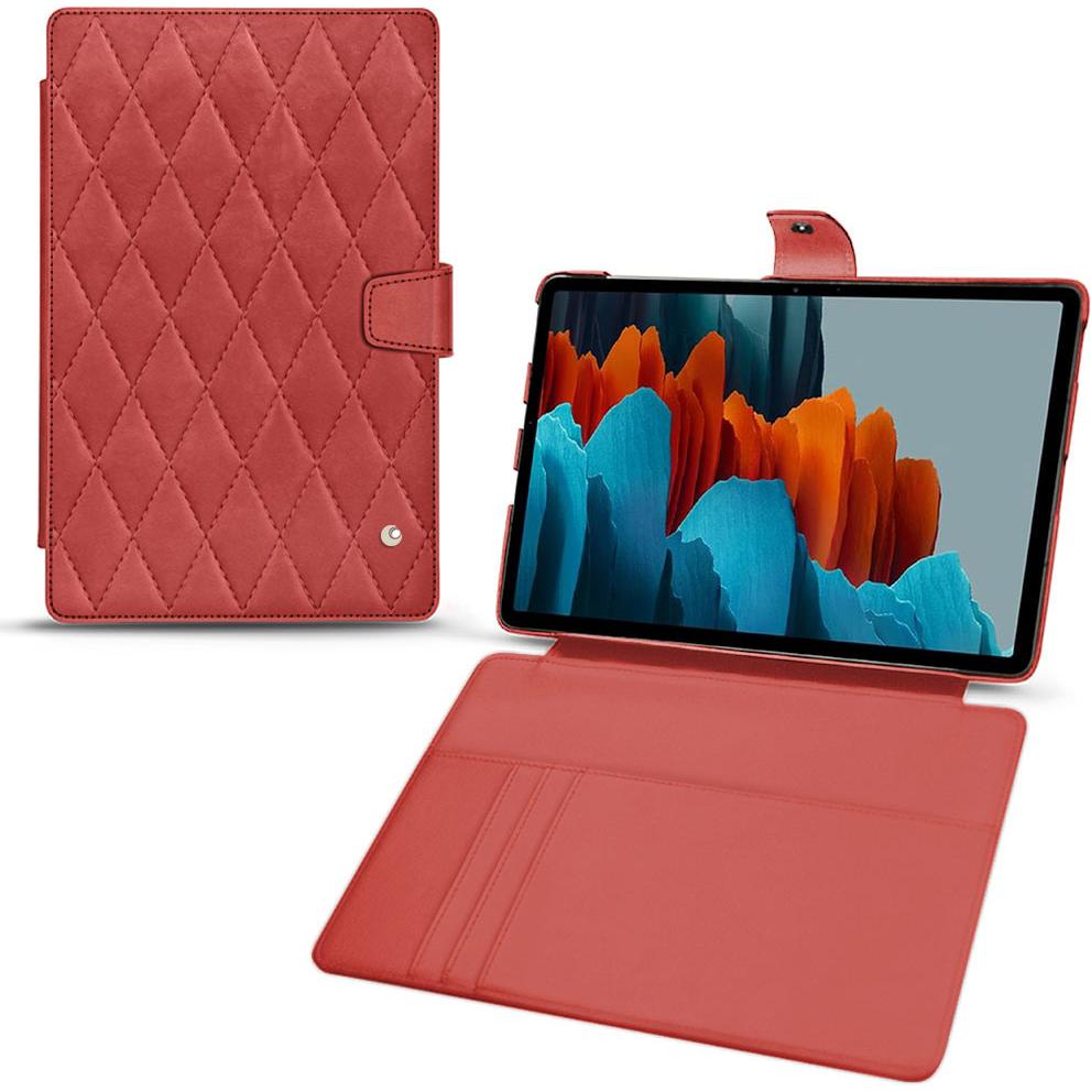 Noreve Lederschutzhülle Wallet (Galaxy Tab S7), Tablet Hülle, Rot