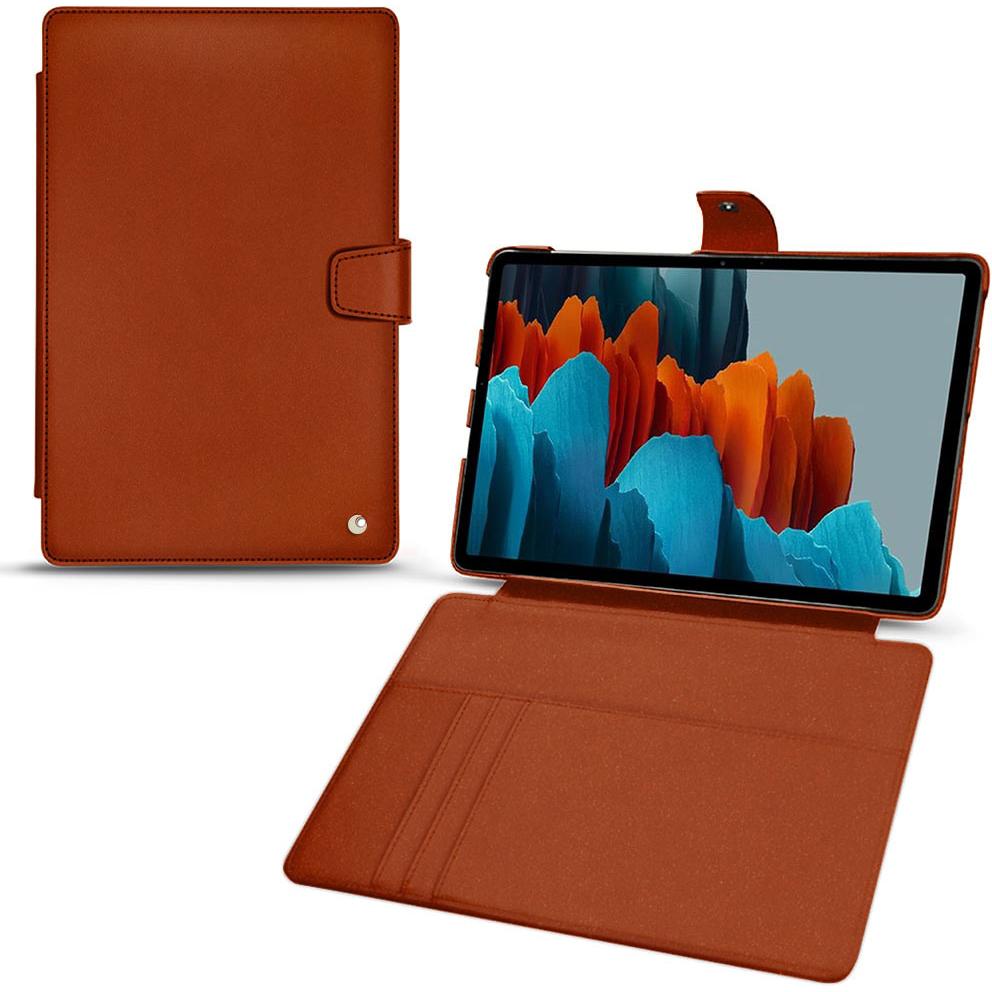 Noreve Lederschutzhülle Wallet (Galaxy Tab S7), Tablet Hülle, Orange
