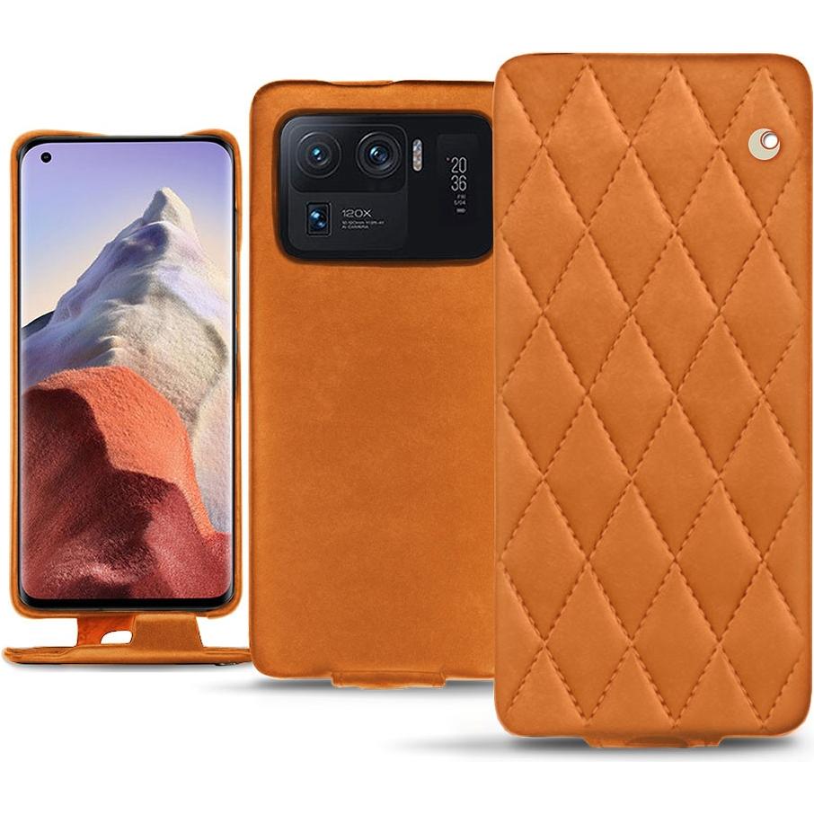 Noreve Lederschutzhülle vertikal (Xiaomi Mi 11 Ultra), Smartphone Hülle, Orange