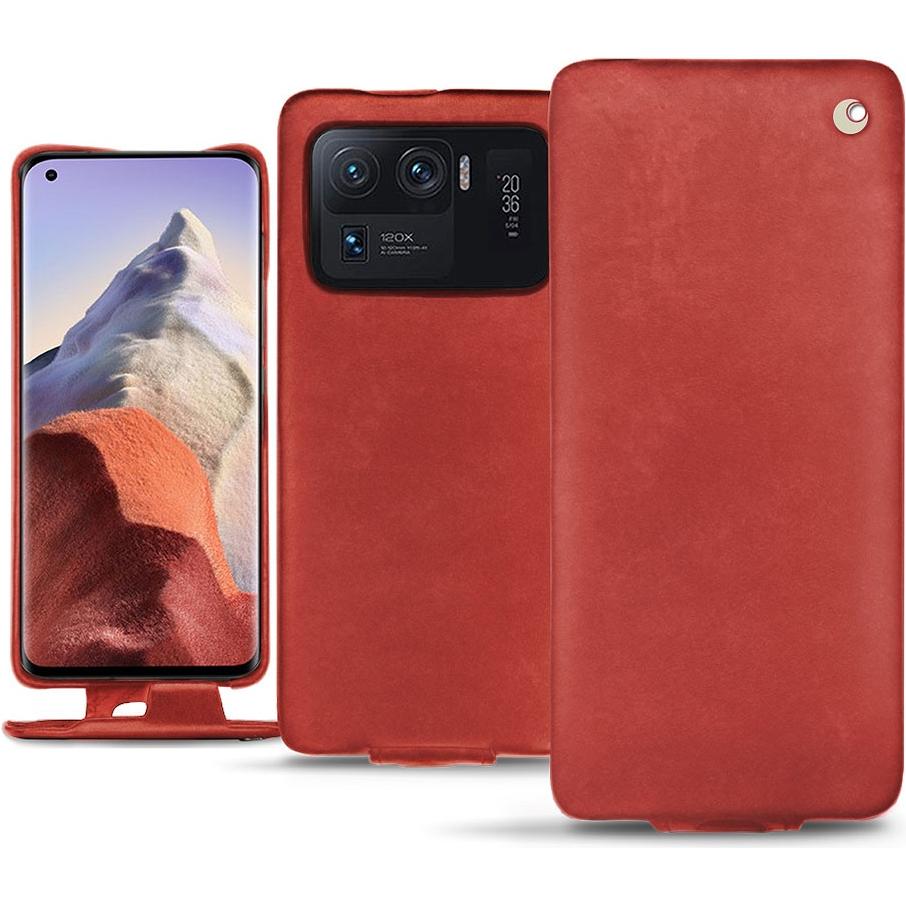 Noreve Lederschutzhülle vertikal (Xiaomi Mi 11 Ultra), Smartphone Hülle, Rot