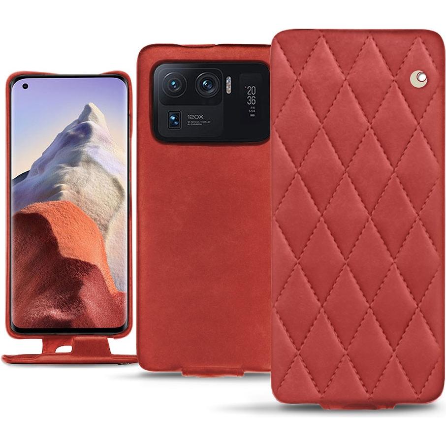 Noreve Lederschutzhülle vertikal (Xiaomi Mi 11 Ultra), Smartphone Hülle, Rot