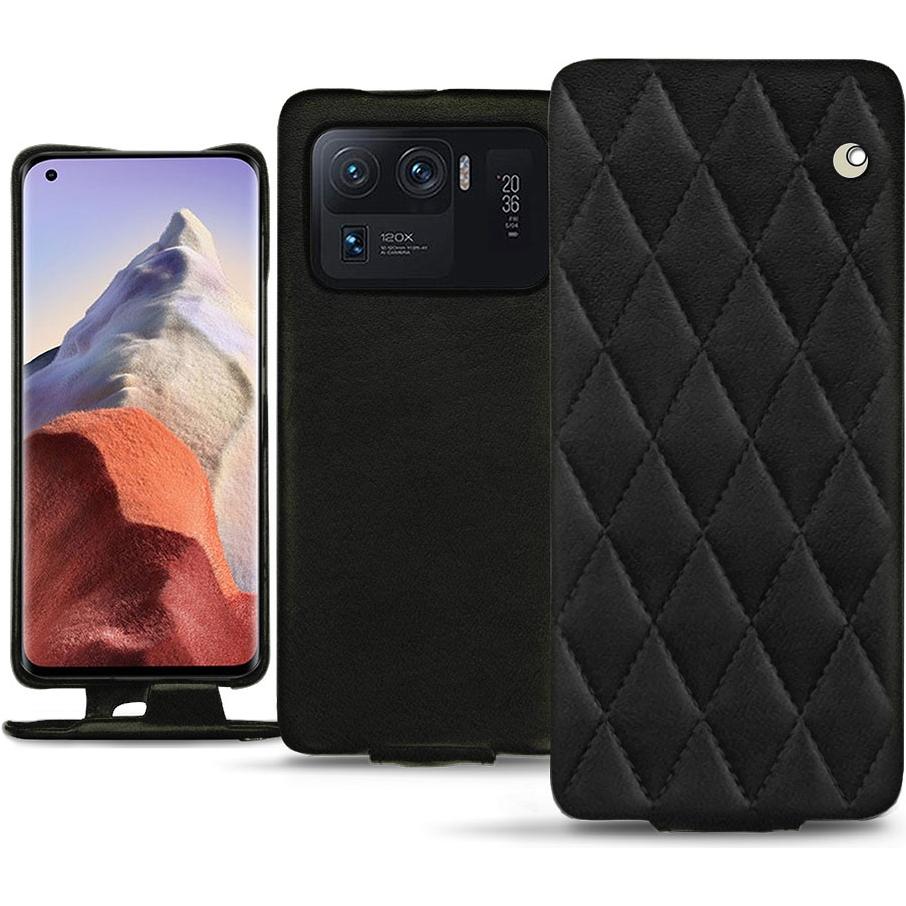 Noreve Lederschutzhülle vertikal (Xiaomi Mi 11 Ultra), Smartphone Hülle, Schwarz