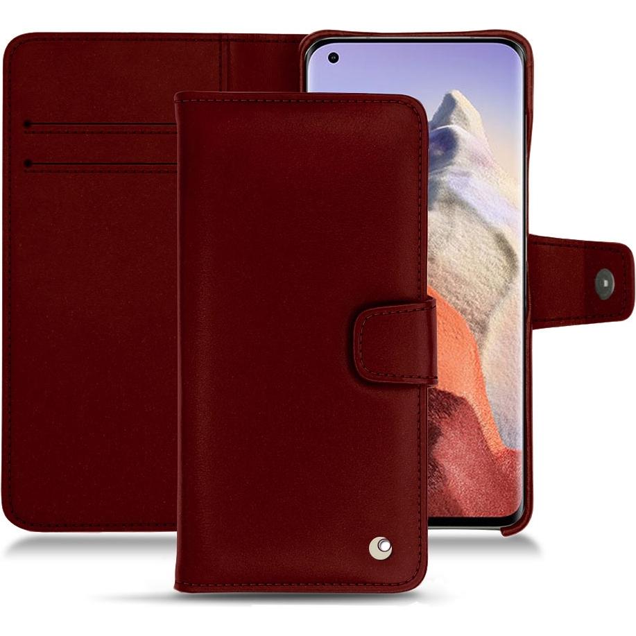 Noreve Lederschutzhülle Wallet (Xiaomi Mi 11 Ultra), Smartphone Hülle, Rot