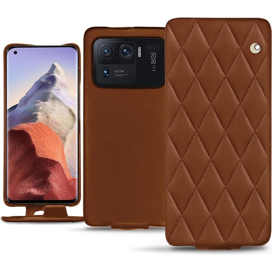 Noreve Lederschutzhülle vertikal (Xiaomi Mi 11 Ultra), Smartphone Hülle, Braun
