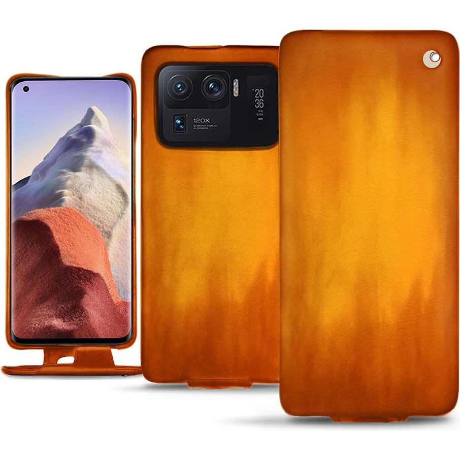 Noreve Lederschutzhülle vertikal (Xiaomi Mi 11 Ultra), Smartphone Hülle, Orange