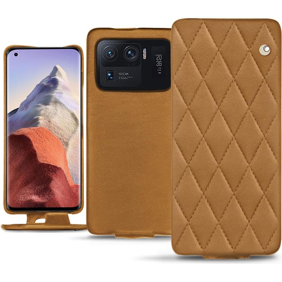 Noreve Lederschutzhülle vertikal (Xiaomi Mi 11 Ultra), Smartphone Hülle, Braun