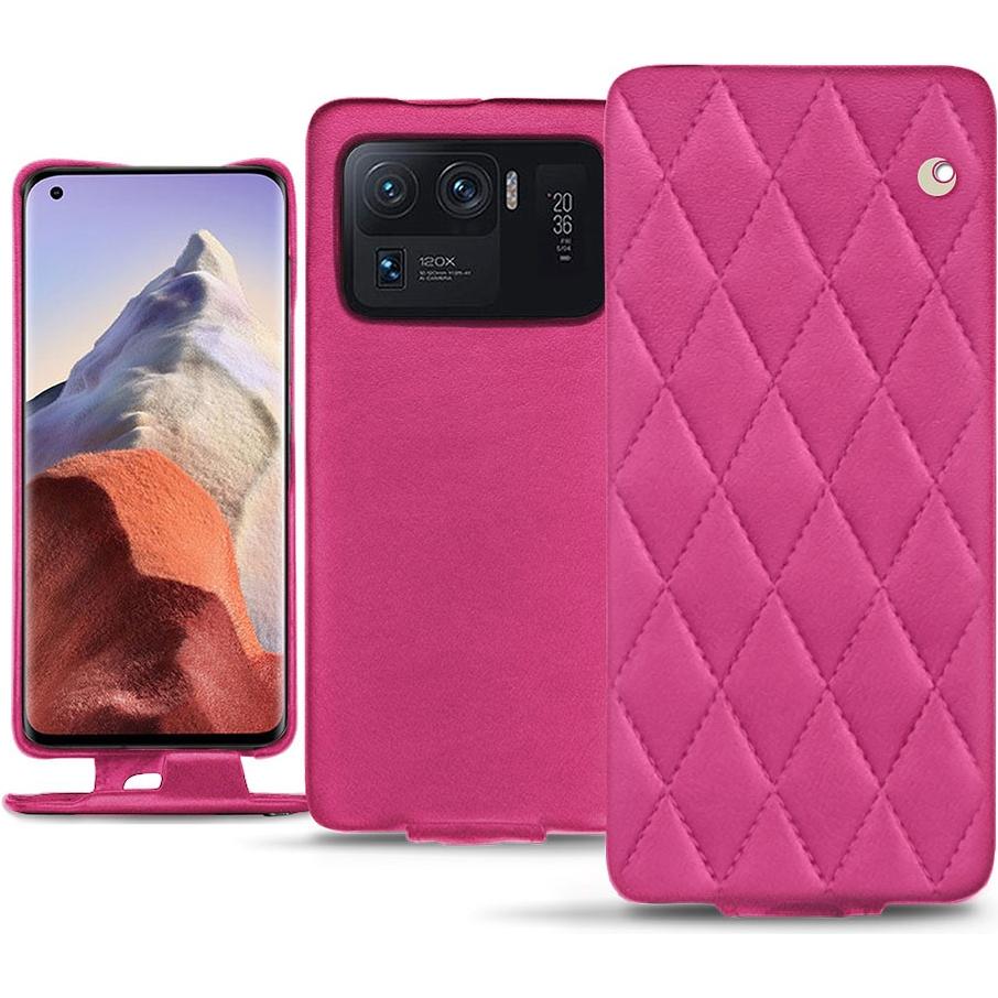 Noreve Lederschutzhülle vertikal (Xiaomi Mi 11 Ultra), Smartphone Hülle, Rosa