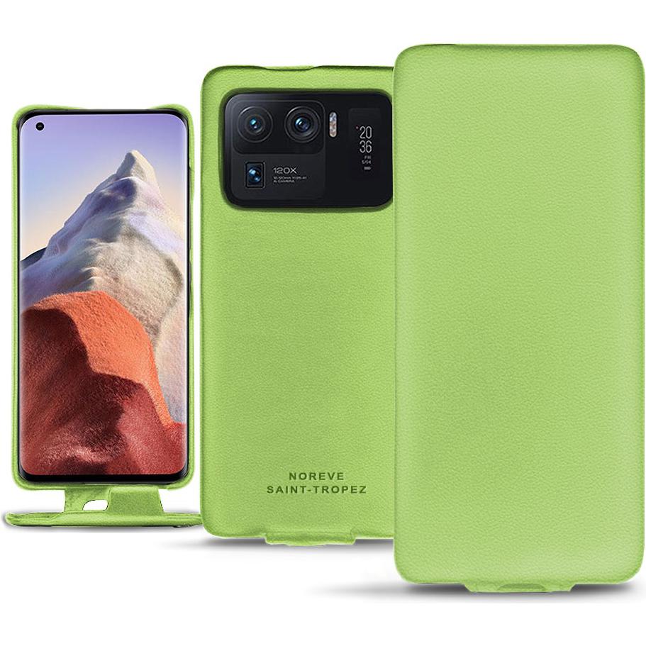 Noreve Lederschutzhülle vertikal (Xiaomi Mi 11 Ultra), Smartphone Hülle, Grün