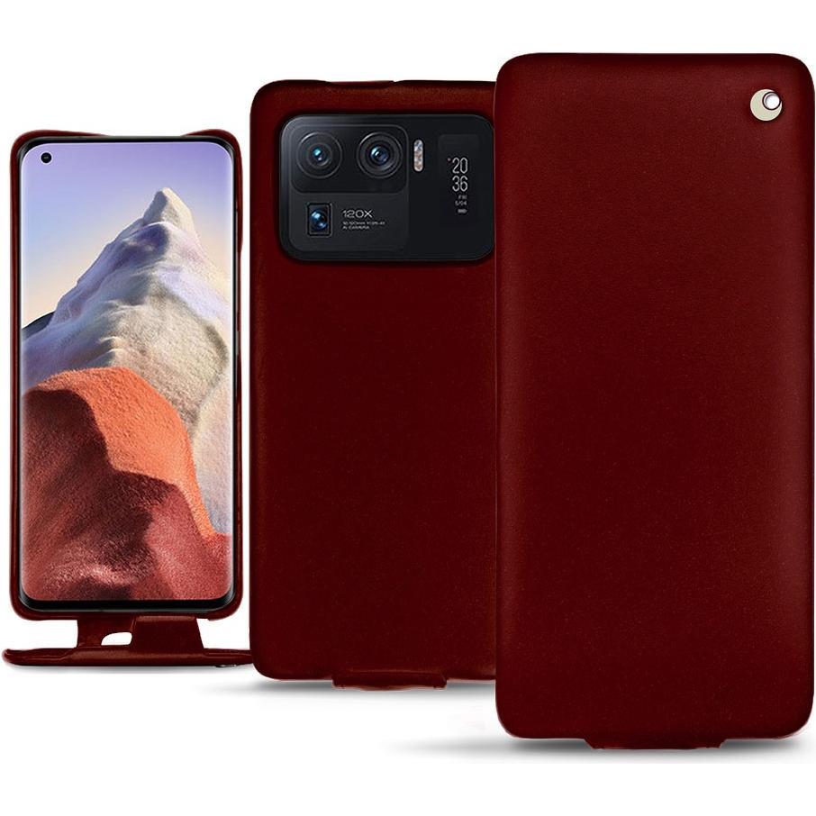 Noreve Lederschutzhülle vertikal (Xiaomi Mi 11 Ultra), Smartphone Hülle, Rot