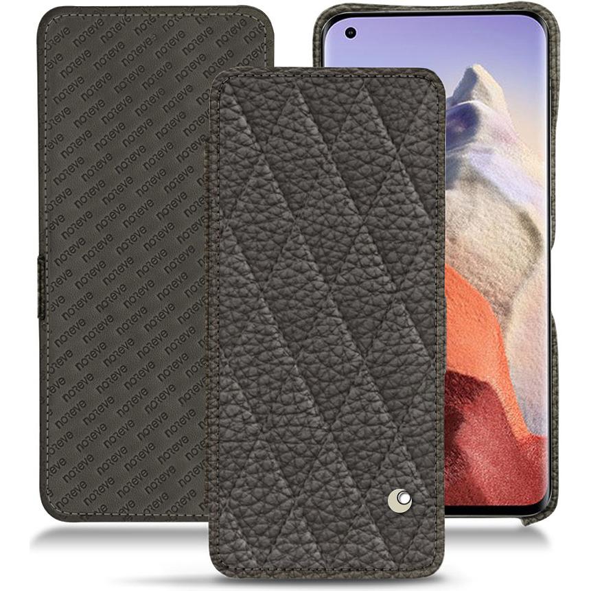 Noreve Lederschutzhülle horizontal (Xiaomi Mi 11 Ultra), Smartphone Hülle, Grau