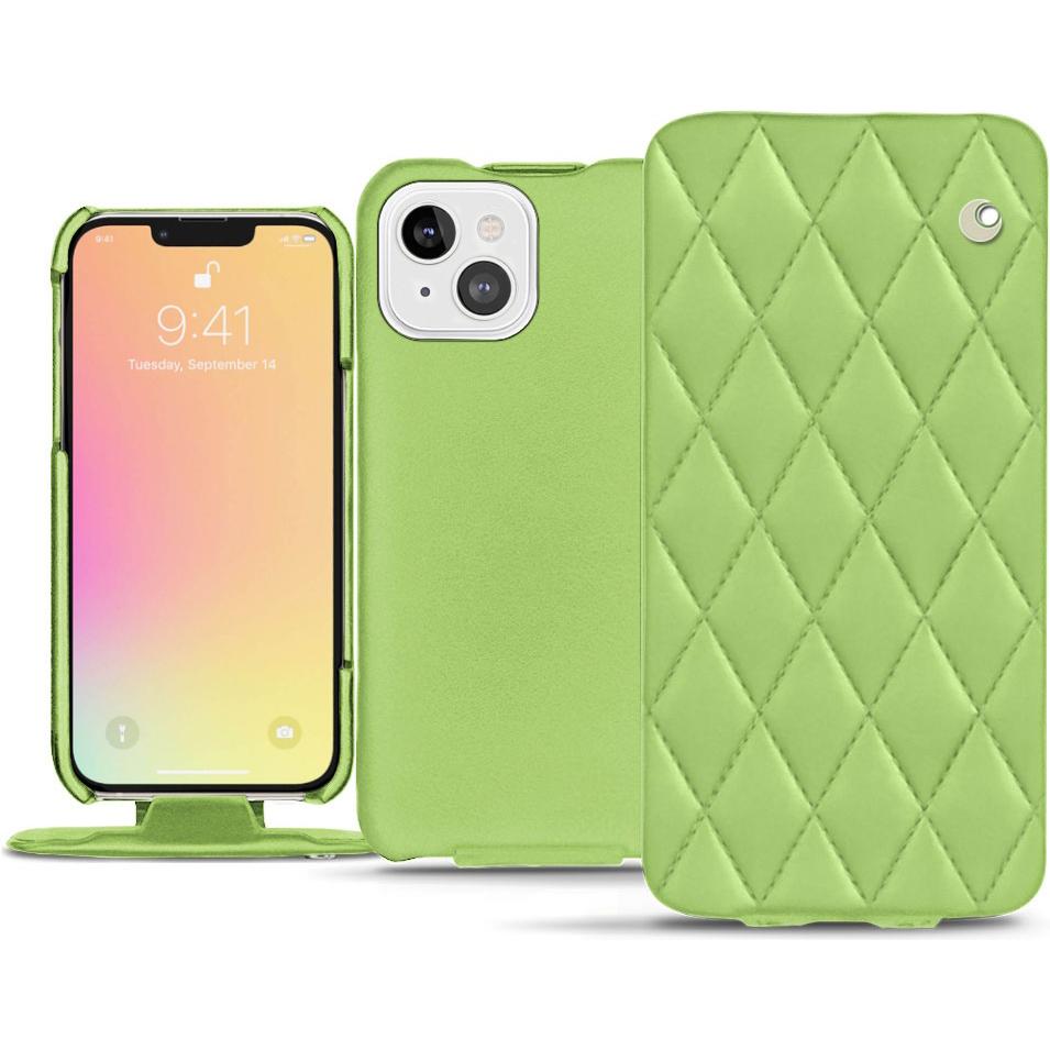 Noreve Lederschutzhülle vertikal (Apple iPhone 13), Smartphone Hülle, Grün
