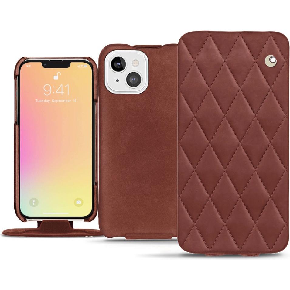 Noreve Lederschutzhülle vertikal (Apple iPhone 13), Smartphone Hülle, Rot