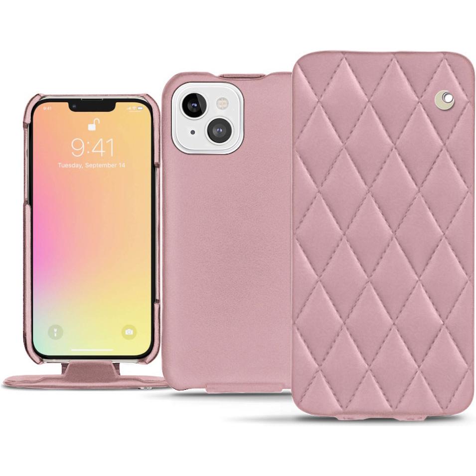 Noreve Lederschutzhülle vertikal (Apple iPhone 13), Smartphone Hülle, Rosa