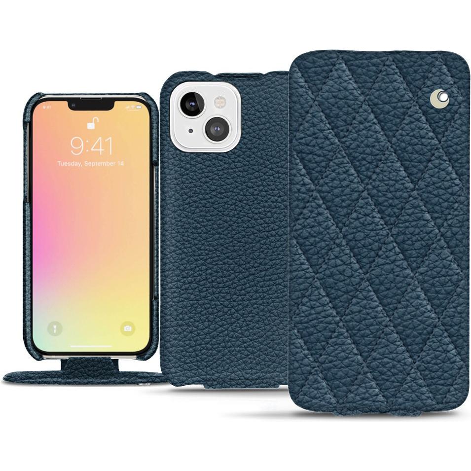Noreve Lederschutzhülle vertikal (Apple iPhone 13), Smartphone Hülle, Blau