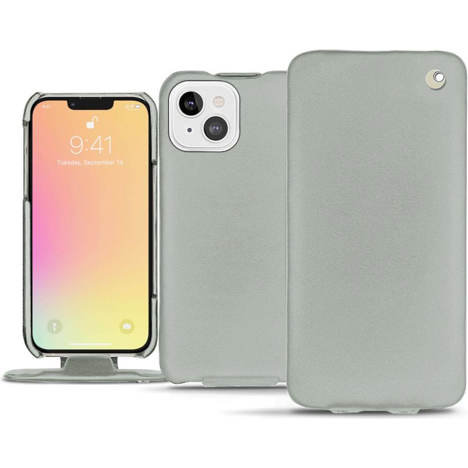 Noreve Lederschutzhülle vertikal (Apple iPhone 13), Smartphone Hülle, Grau