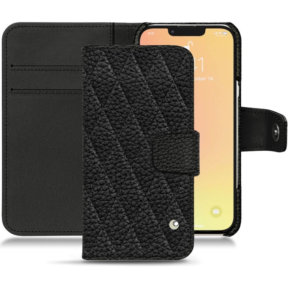Noreve Lederschutzhülle Wallet (Apple iPhone 13 mini), Smartphone Hülle, Schwarz