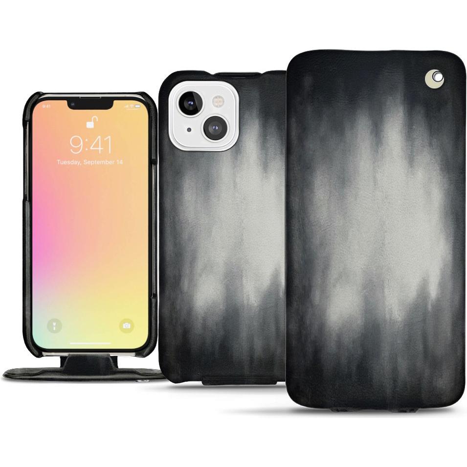 Noreve Lederschutzhülle vertikal (Apple iPhone 13 mini), Smartphone Hülle, Grau