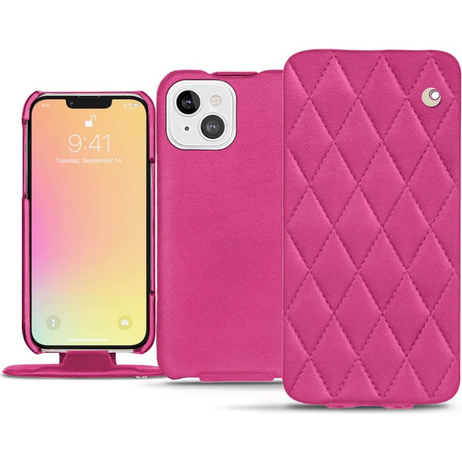Noreve Lederschutzhülle vertikal (Apple iPhone 13 mini), Smartphone Hülle, Rosa