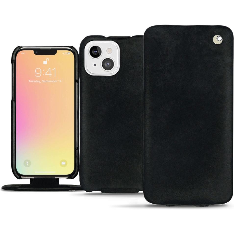 Noreve Lederschutzhülle vertikal (Apple iPhone 13 mini), Smartphone Hülle, Schwarz