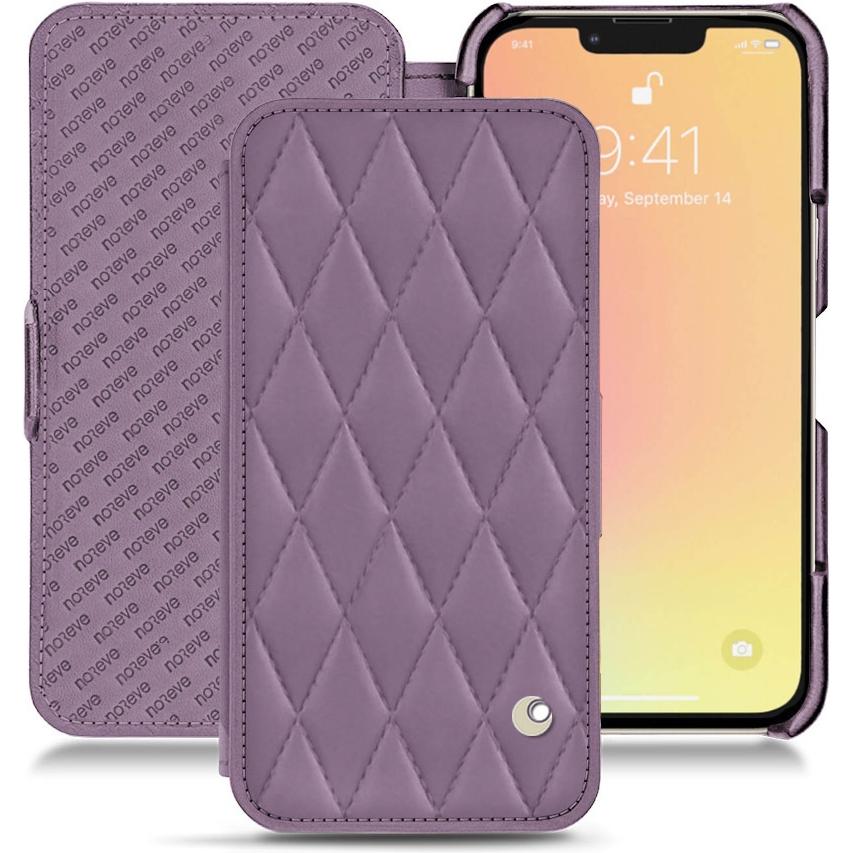 Noreve Lederschutzhülle horizontal (Apple iPhone 13), Smartphone Hülle, Violett